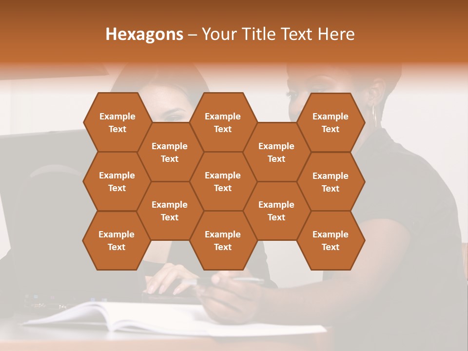 Two Women Working At The Computer PowerPoint Template