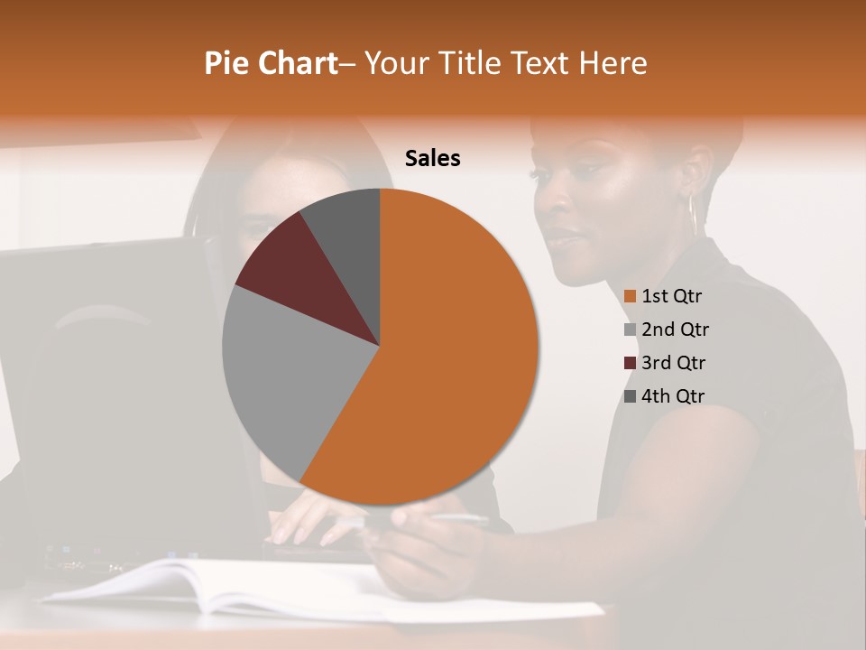 Two Women Working At The Computer PowerPoint Template