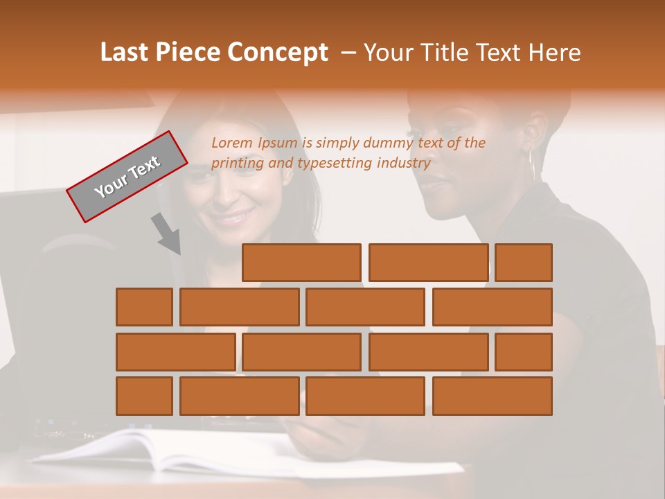 Two Women Working At The Computer PowerPoint Template