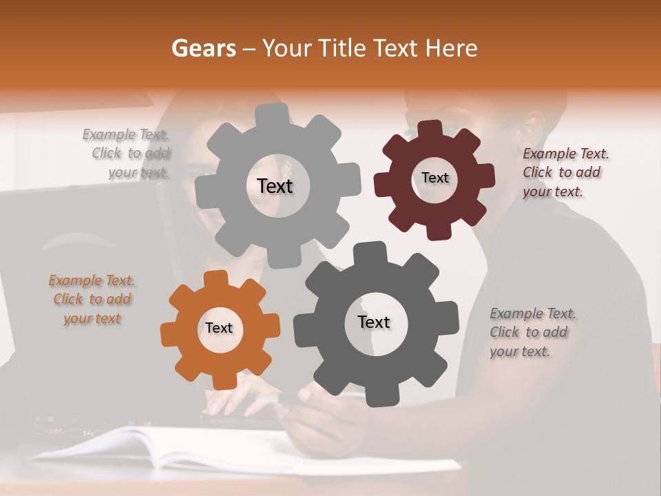 Two Women Working At The Computer PowerPoint Template