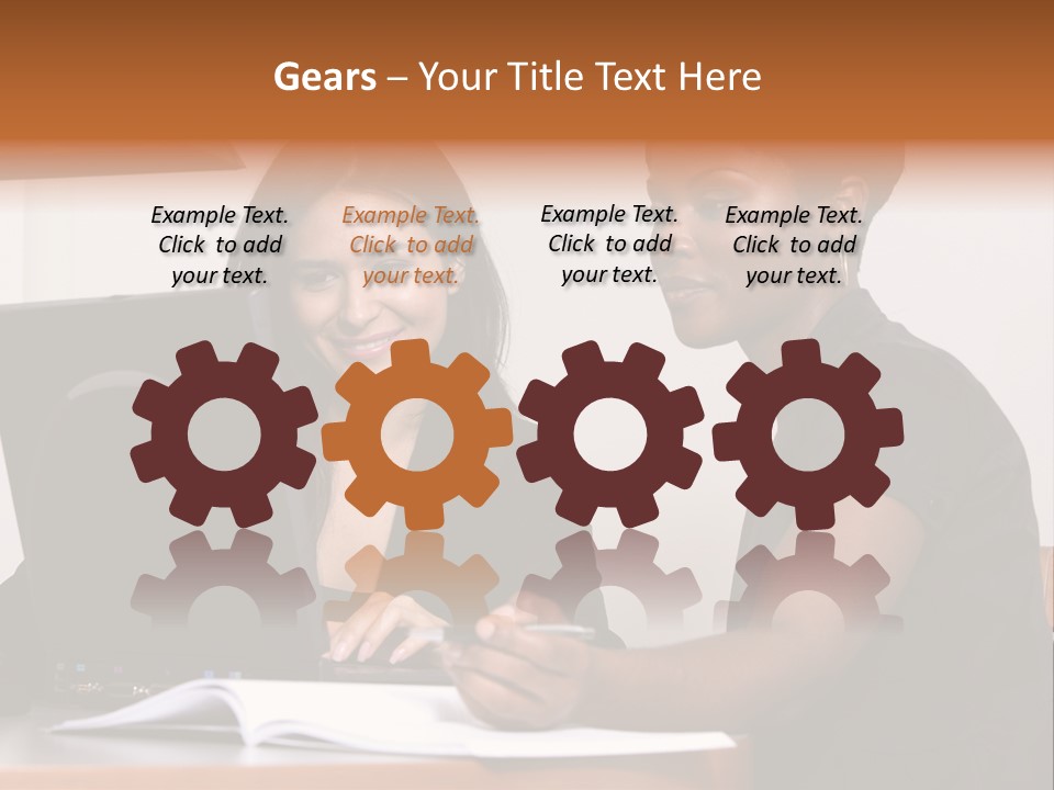 Two Women Working At The Computer PowerPoint Template