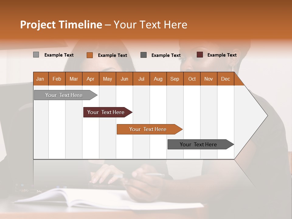 Two Women Working At The Computer PowerPoint Template