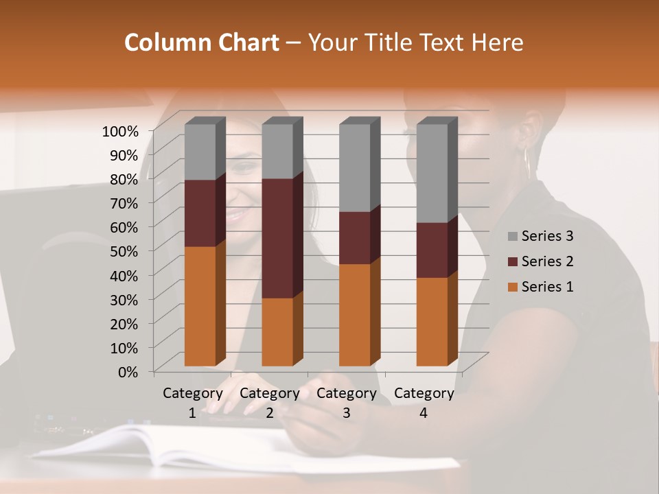 Two Women Working At The Computer PowerPoint Template