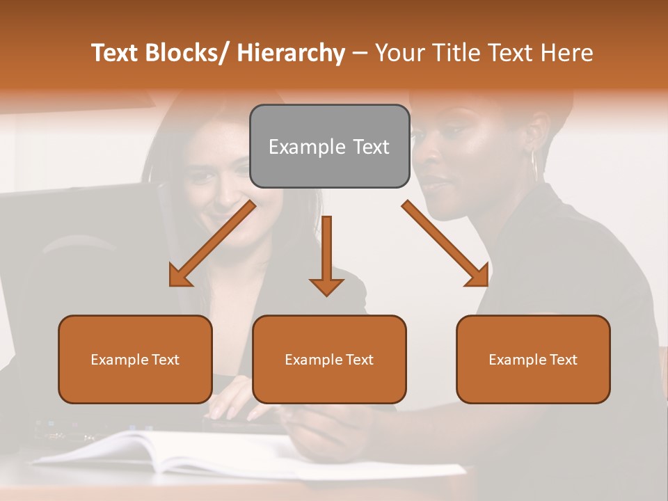 Two Women Working At The Computer PowerPoint Template