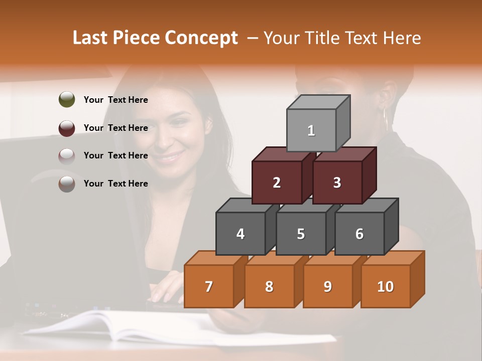 Two Women Working At The Computer PowerPoint Template