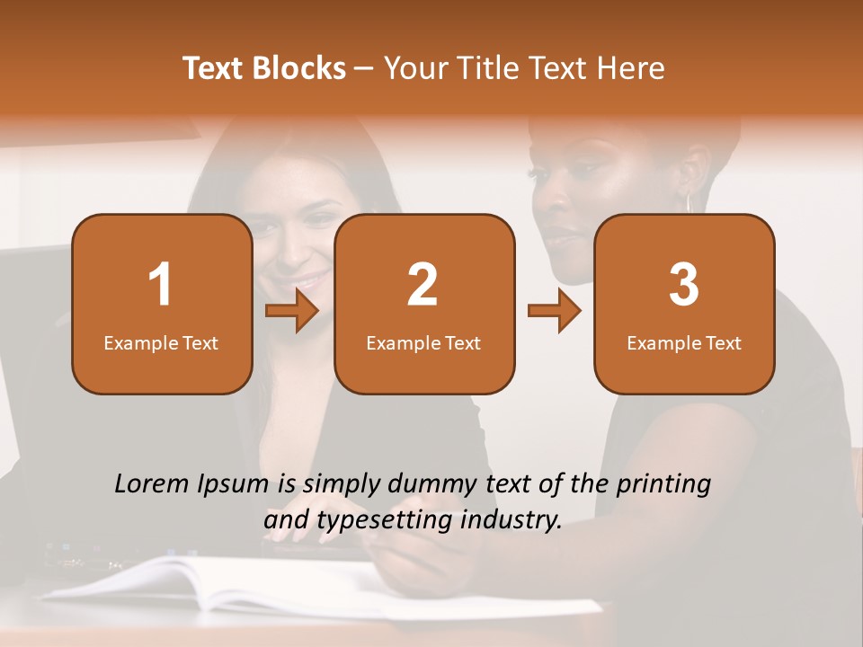 Two Women Working At The Computer PowerPoint Template