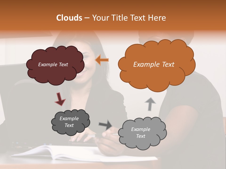 Two Women Working At The Computer PowerPoint Template