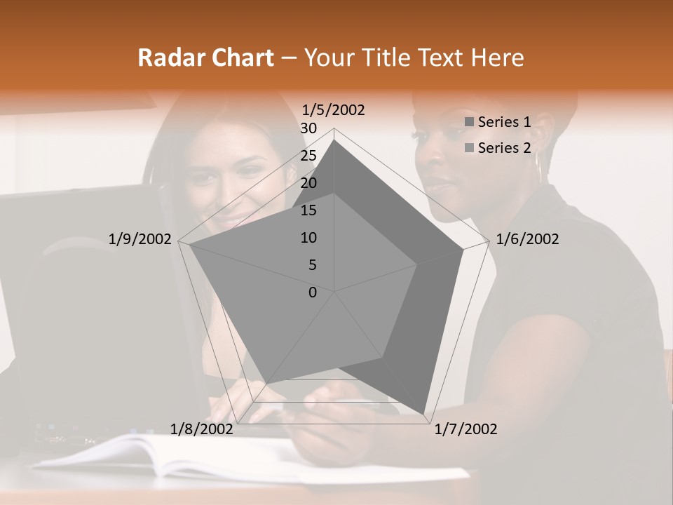 Two Women Working At The Computer PowerPoint Template