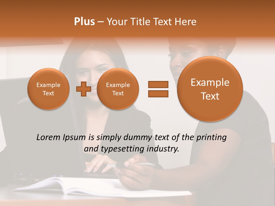 Two Women Working At The Computer PowerPoint Template