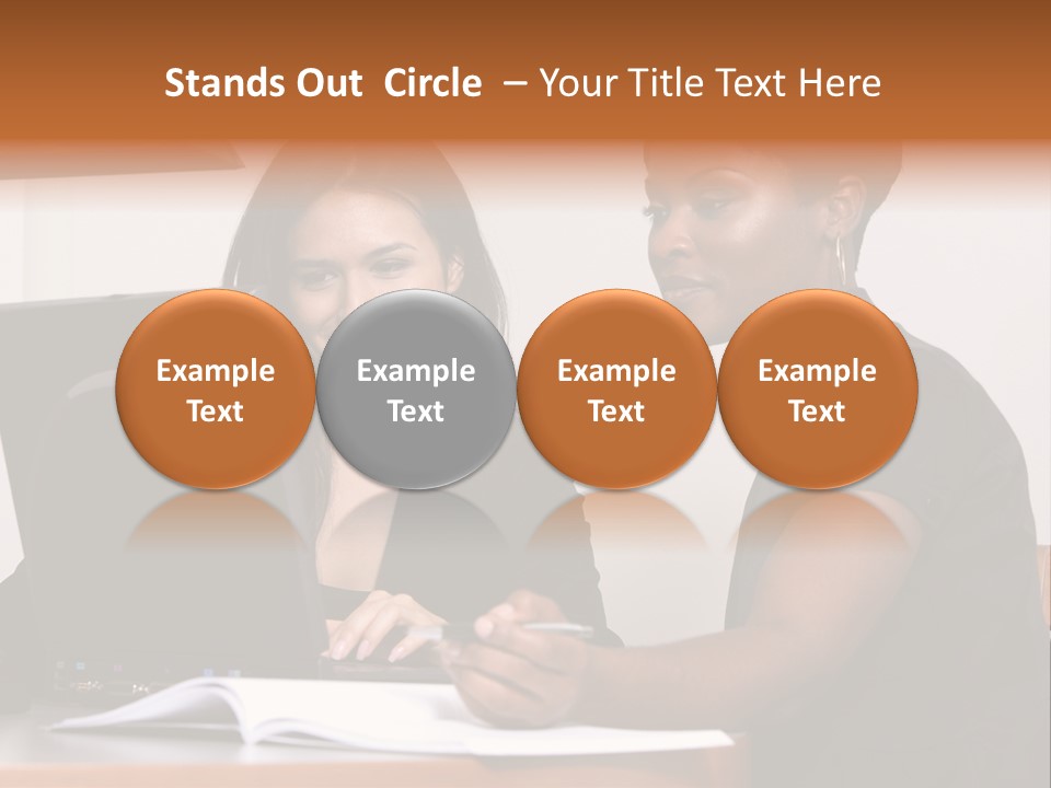 Two Women Working At The Computer PowerPoint Template