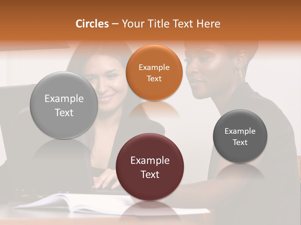 Two Women Working At The Computer PowerPoint Template