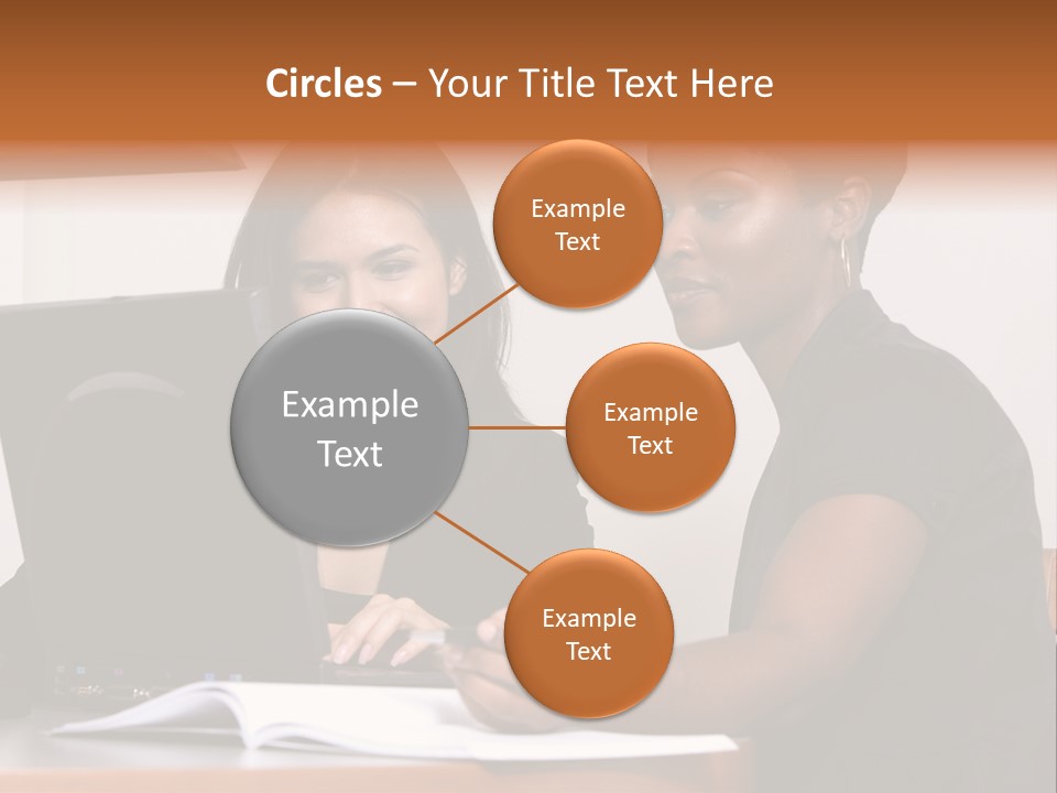 Two Women Working At The Computer PowerPoint Template