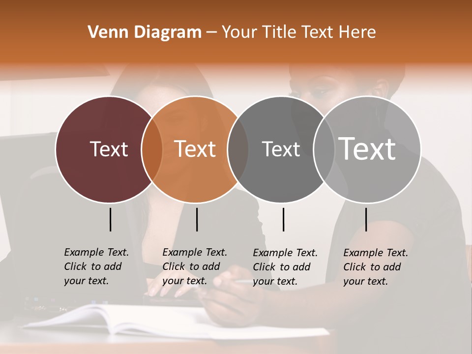 Two Women Working At The Computer PowerPoint Template