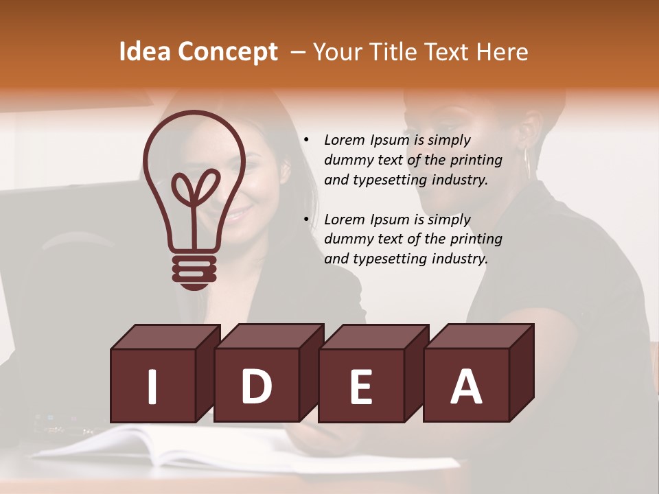 Two Women Working At The Computer PowerPoint Template