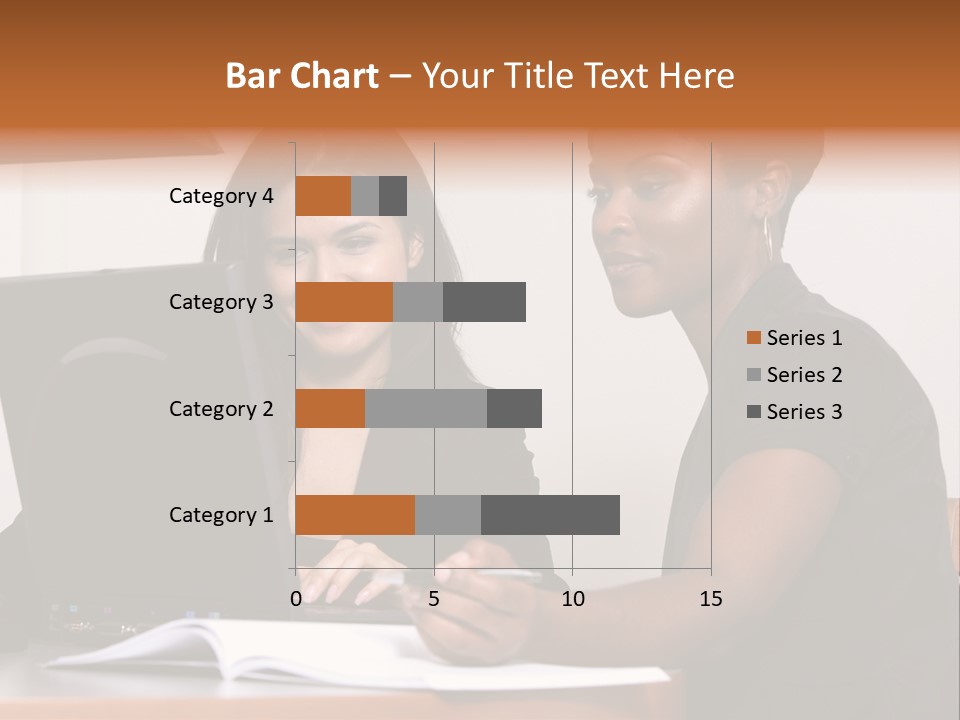 Two Women Working At The Computer PowerPoint Template