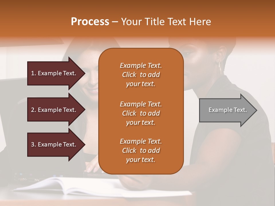 Two Women Working At The Computer PowerPoint Template