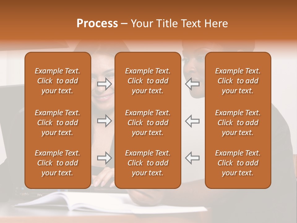 Two Women Working At The Computer PowerPoint Template