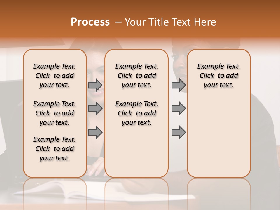 Two Women Working At The Computer PowerPoint Template