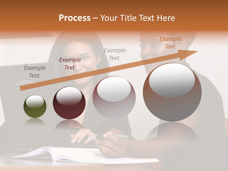 Two Women Working At The Computer PowerPoint Template