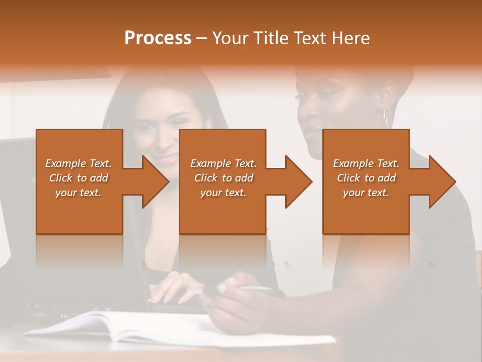 Two Women Working At The Computer PowerPoint Template