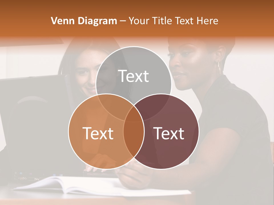 Two Women Working At The Computer PowerPoint Template