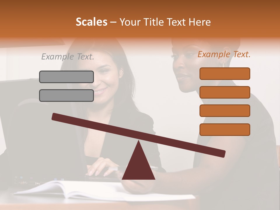 Two Women Working At The Computer PowerPoint Template