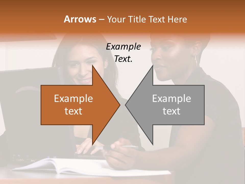 Two Women Working At The Computer PowerPoint Template