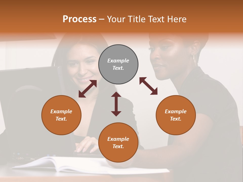 Two Women Working At The Computer PowerPoint Template