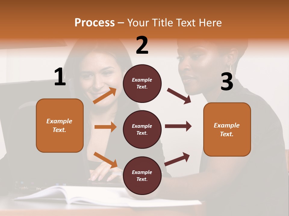 Two Women Working At The Computer PowerPoint Template