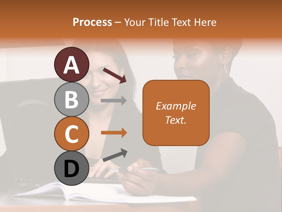 Two Women Working At The Computer PowerPoint Template
