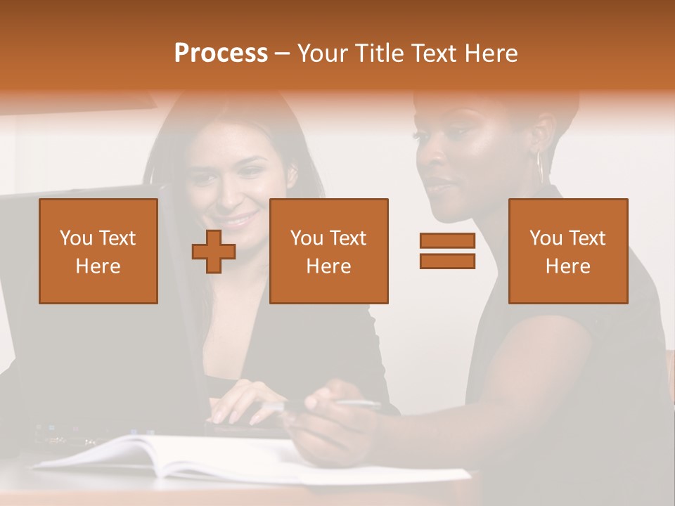Two Women Working At The Computer PowerPoint Template