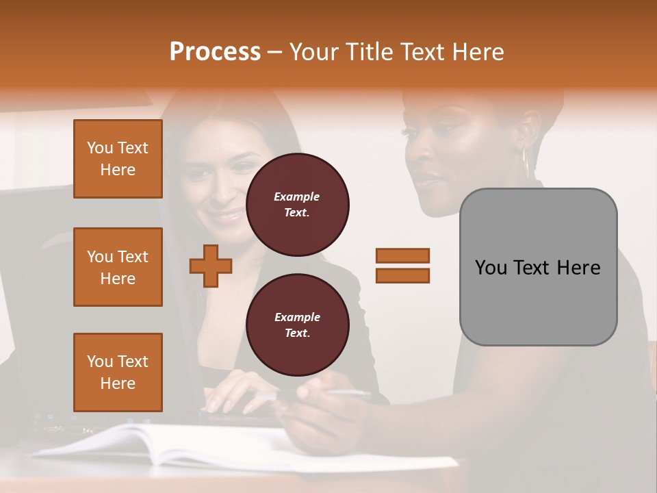 Two Women Working At The Computer PowerPoint Template