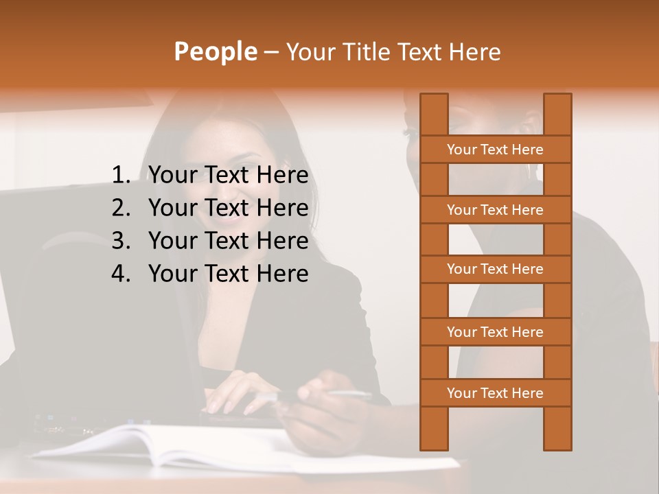 Two Women Working At The Computer PowerPoint Template