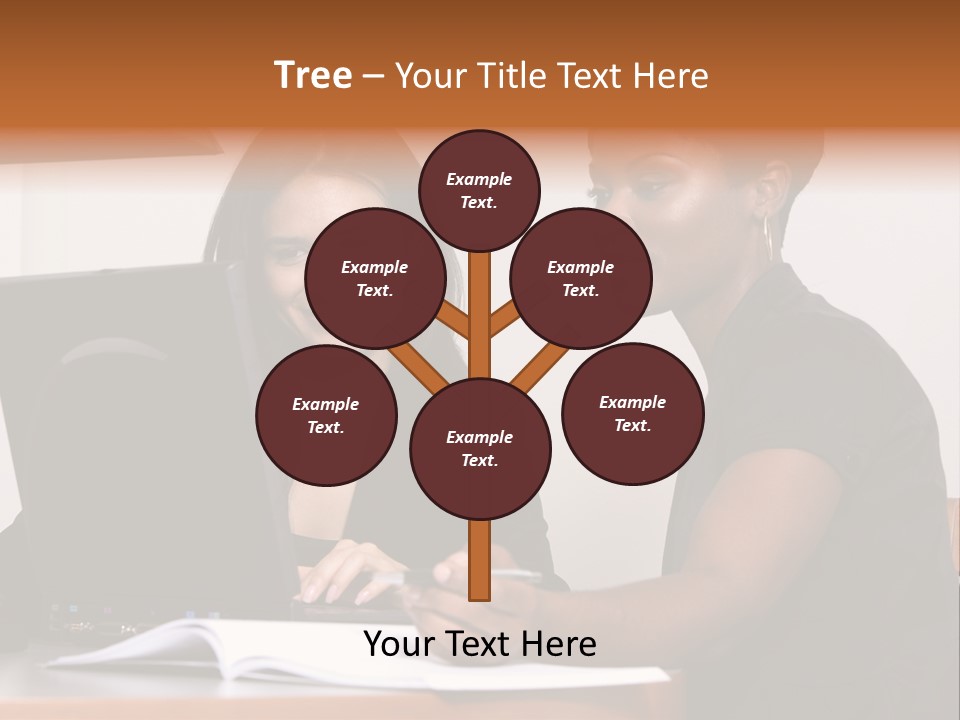 Two Women Working At The Computer PowerPoint Template