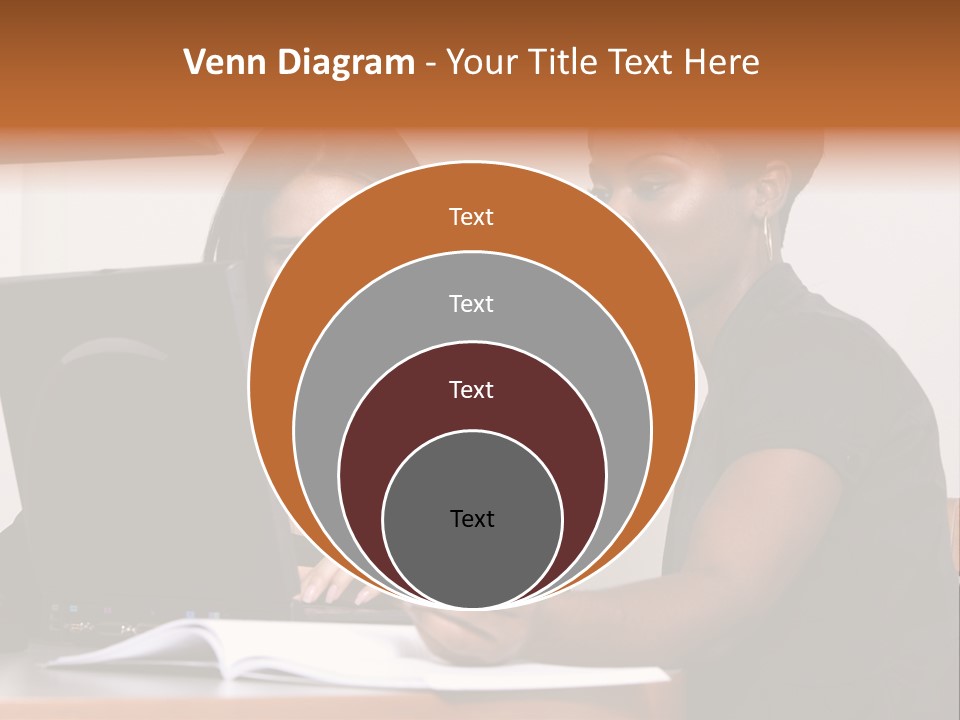Two Women Working At The Computer PowerPoint Template