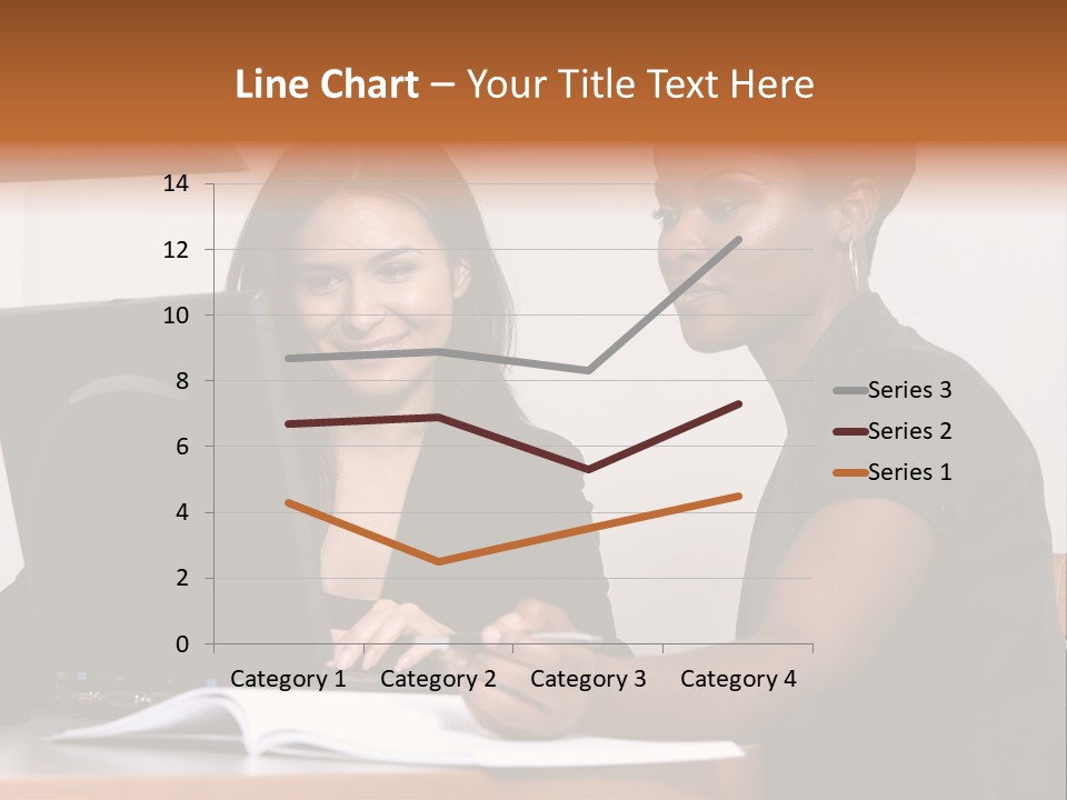 Two Women Working At The Computer PowerPoint Template