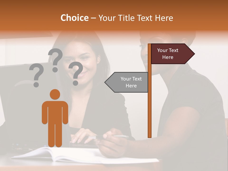 Two Women Working At The Computer PowerPoint Template