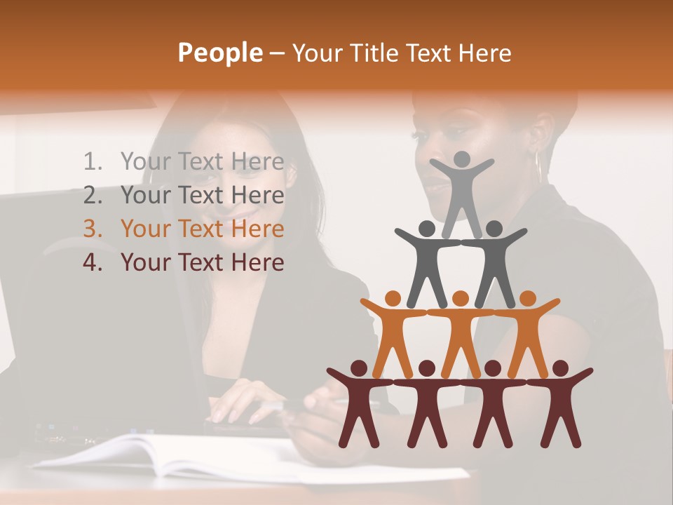 Two Women Working At The Computer PowerPoint Template