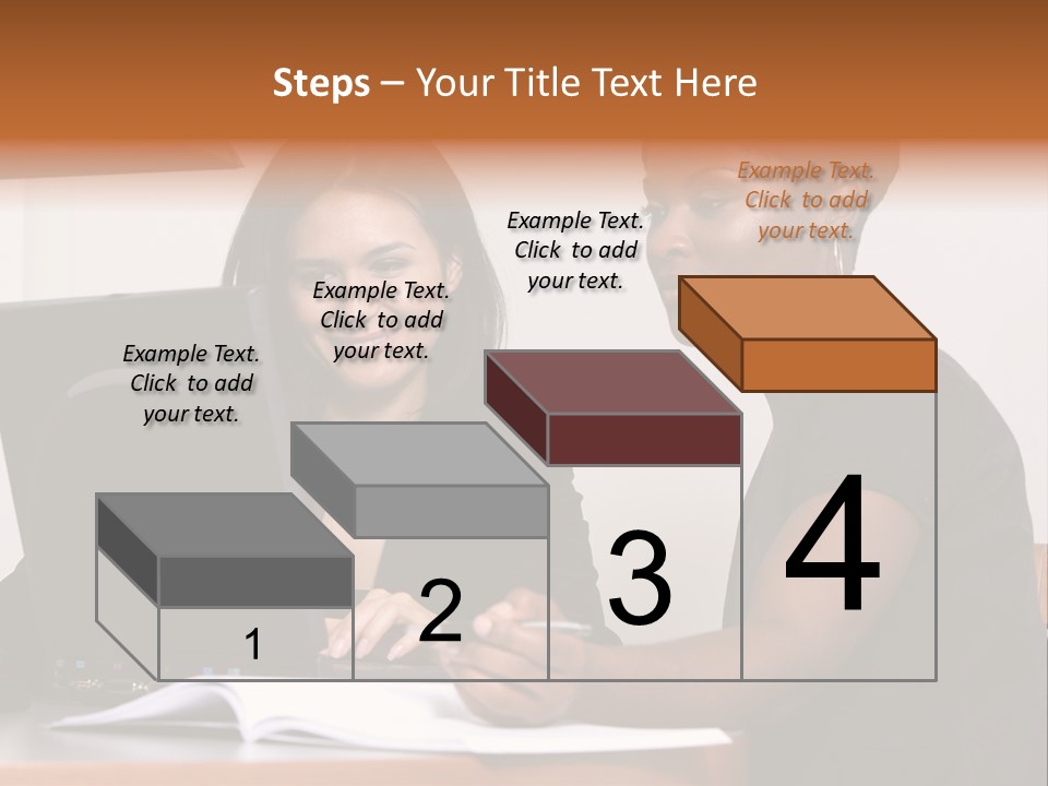 Two Women Working At The Computer PowerPoint Template