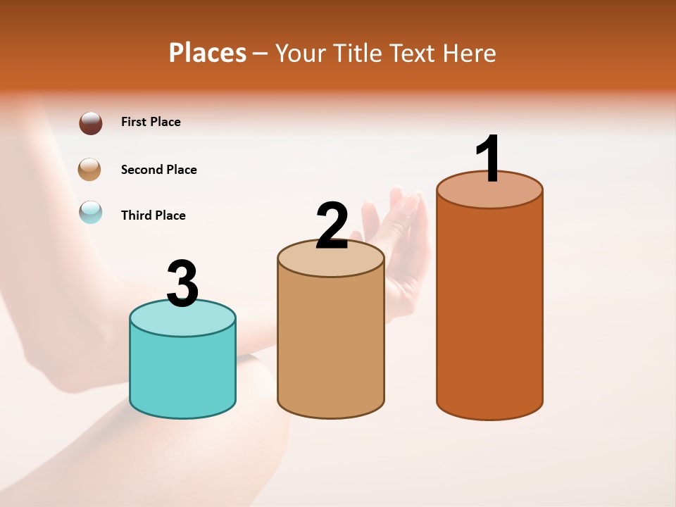 Young Woman Doing Yoga Moves Or Meditating On Tropical Ocean Beach PowerPoint Template