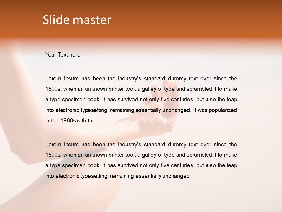 Young Woman Doing Yoga Moves Or Meditating On Tropical Ocean Beach PowerPoint Template