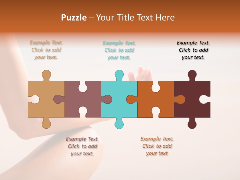 Young Woman Doing Yoga Moves Or Meditating On Tropical Ocean Beach PowerPoint Template