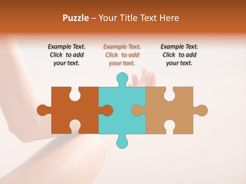 Young Woman Doing Yoga Moves Or Meditating On Tropical Ocean Beach PowerPoint Template