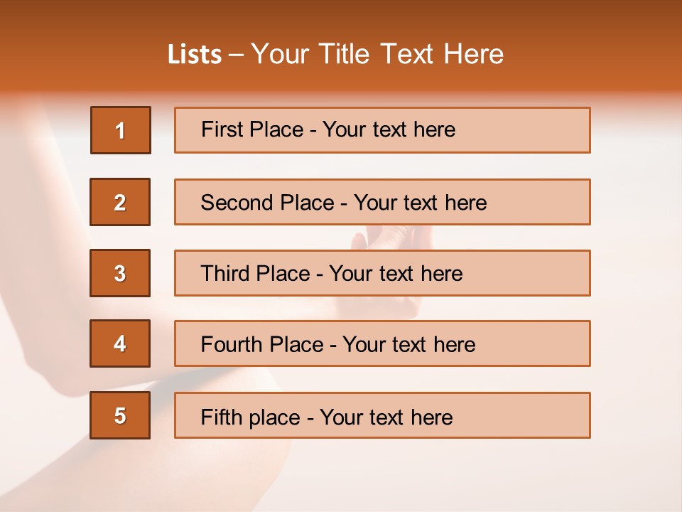 Young Woman Doing Yoga Moves Or Meditating On Tropical Ocean Beach PowerPoint Template