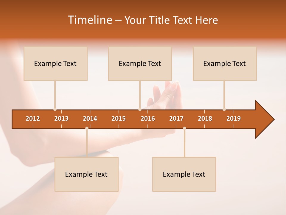 Young Woman Doing Yoga Moves Or Meditating On Tropical Ocean Beach PowerPoint Template