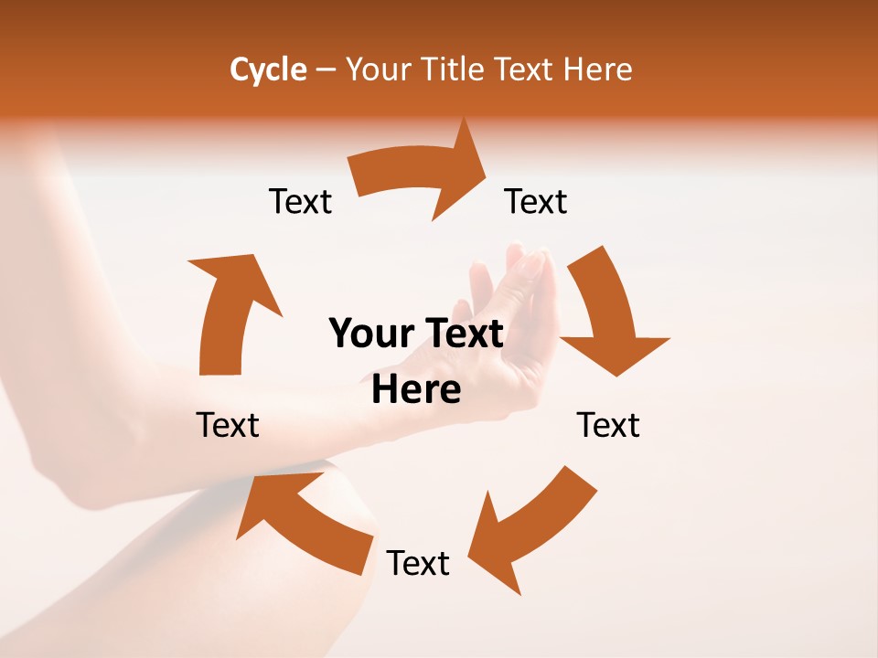 Young Woman Doing Yoga Moves Or Meditating On Tropical Ocean Beach PowerPoint Template