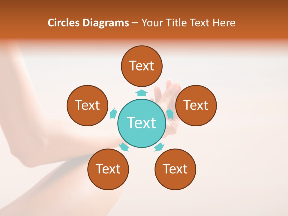 Young Woman Doing Yoga Moves Or Meditating On Tropical Ocean Beach PowerPoint Template