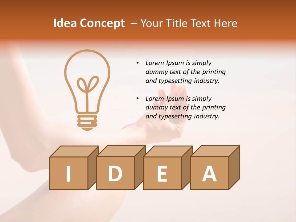 Young Woman Doing Yoga Moves Or Meditating On Tropical Ocean Beach PowerPoint Template