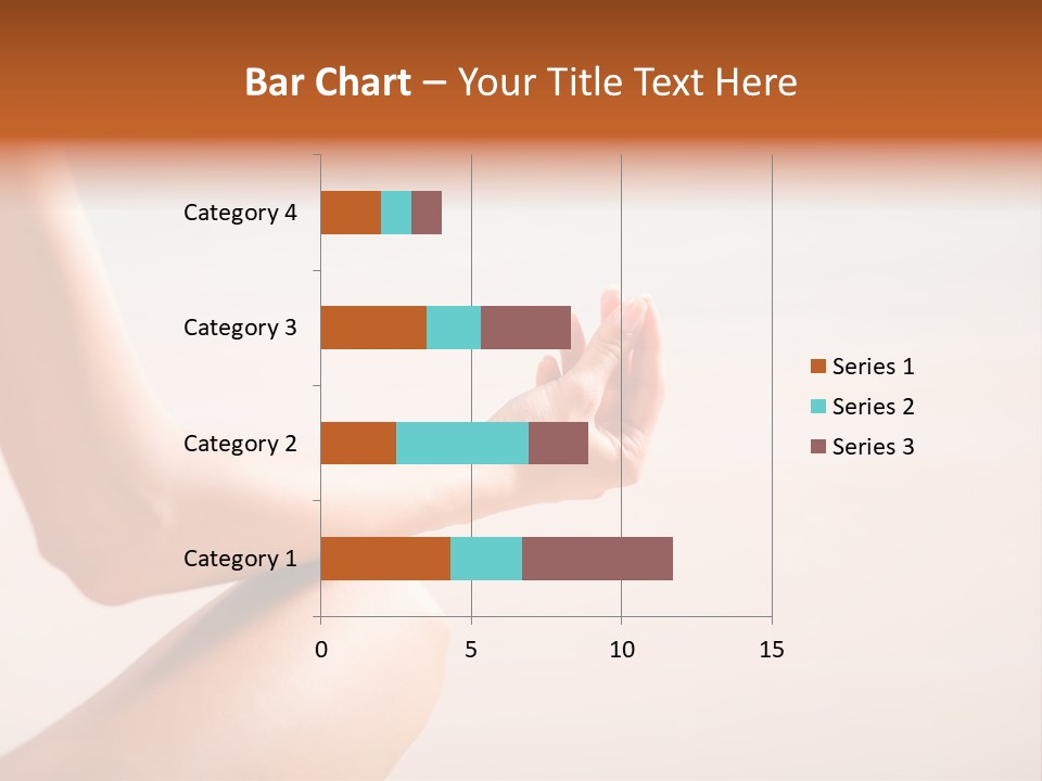 Young Woman Doing Yoga Moves Or Meditating On Tropical Ocean Beach PowerPoint Template