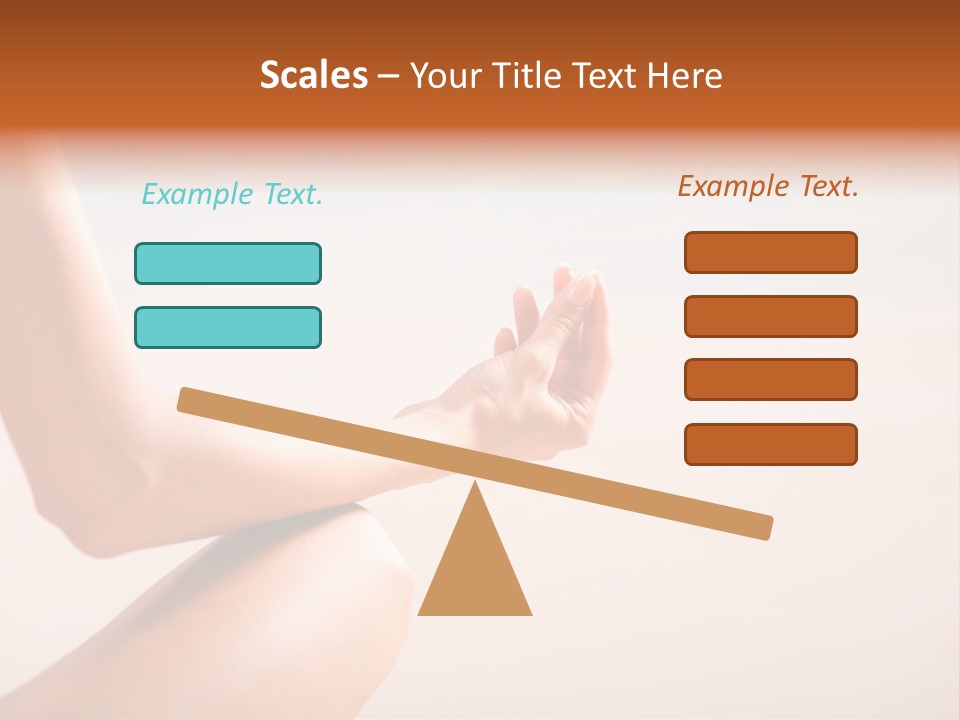 Young Woman Doing Yoga Moves Or Meditating On Tropical Ocean Beach PowerPoint Template